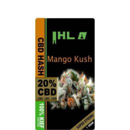 CBD Hash Sativa Black Hash - Mango Kush - 1g 20% CBD (Pipe Included)
