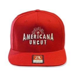 Americana Uncut Snapback Hat Red & White (One Size Fits All)