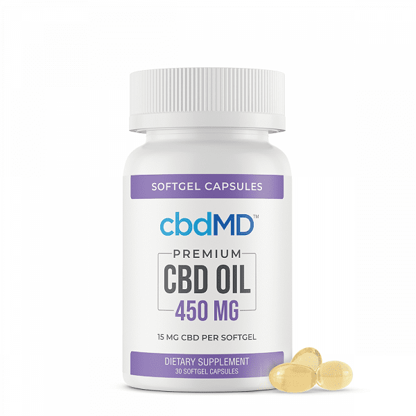 cbdMD Premium CBD Softgel Capsules 30 or 60 count (Choose Strength)