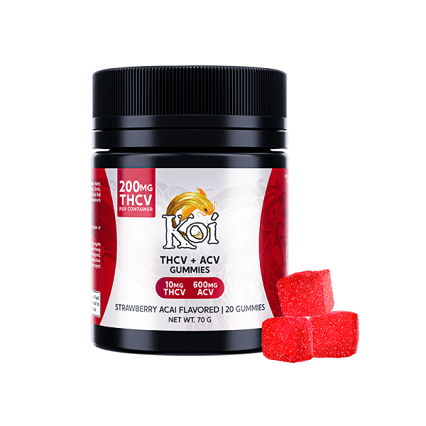 Koi THCV + ACV Gummies 200mg 20ct – Strawberry Acai Flavor